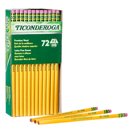 Ticonderoga Pencils, No. 2 Soft, Unsharpened, PK72 X33904